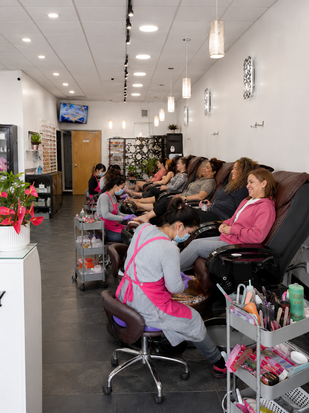 Pedicure service area at Rome Nails Spa